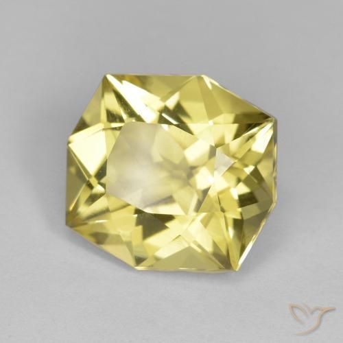 Quartz Jaune clair naturelle Octogone / coupe Émeraude, 6.07 ct, VS