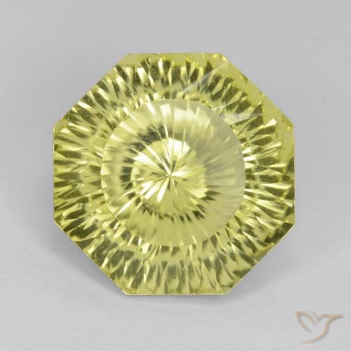 8.71ct Naturel Jaune citron Quartz, Taille émeraude, VVS
