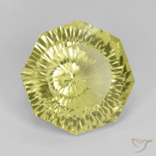 Quartz Jaune citron naturelle Octogone / coupe Émeraude, 8.71 ct, VVS