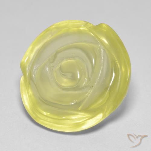 Quartz Jaune lagon naturelle Taille Fleur, 17.18 ct, Transparent