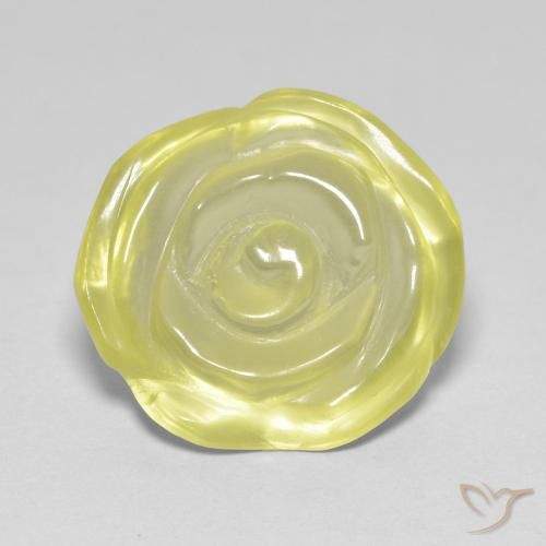 9.48ct Naturel Jaune pâle Quartz, Taille Fleur, Transparent