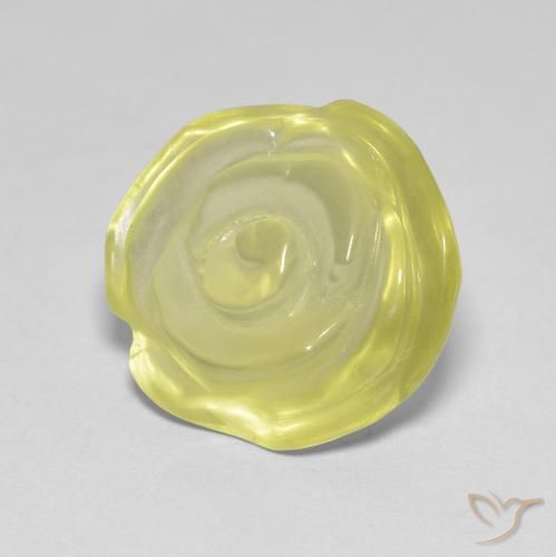 Quartz Jaune pâle naturelle Taille Fleur, 9.48 ct, Transparent