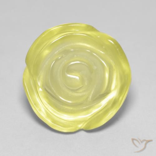11.30ct Naturel Jaune moyen Quartz, Taille Fleur, Transparent