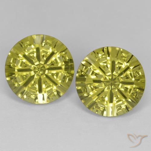 11.12ctw Naturel Jaune moyen Quartz, Tour, VVS