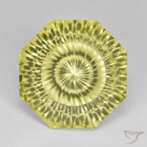 13.00ct Naturel Jaune moyen Quartz, Taille émeraude, VVS