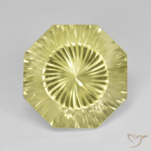 9.14ct Naturel Jaune moyen Quartz, Taille émeraude, VVS