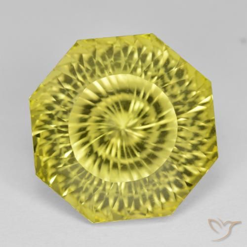 12.80ct Naturel Bourdon jaune Quartz, Taille émeraude, VVS