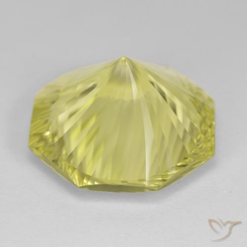 Quartz Jaune ananas léger naturelle Octogone / coupe Émeraude, 16.93 ct, VVS