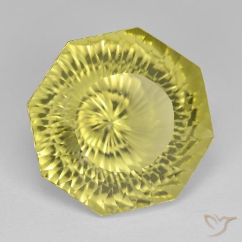 Quartz Jaune clair naturelle Octogone / coupe Émeraude, 12.79 ct, VVS