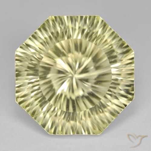 18.41ct Naturel Jaune clair Quartz, Taille émeraude, VVS