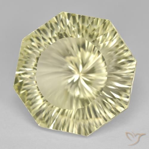 Quartz Jaune clair naturelle Octogone / coupe Émeraude, 18.41 ct, VVS