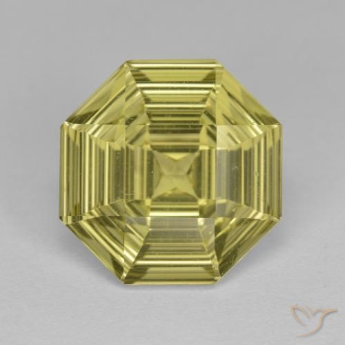5.25ct Naturel Jaune ananas léger Quartz, Taille émeraude, VVS