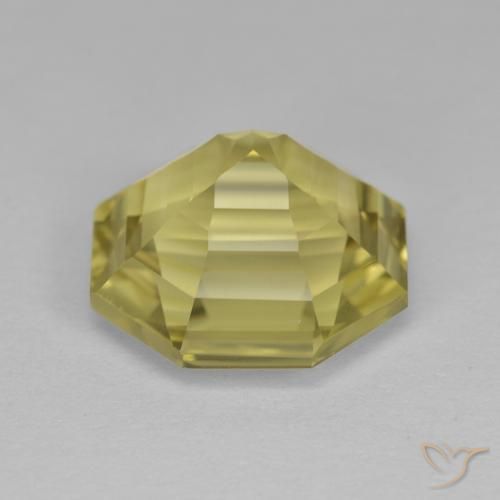 Quartz Jaune ananas léger naturelle Octogone / coupe Émeraude, 5.25 ct, VVS