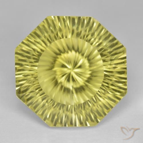 19.09ct Naturel Jaune clair Quartz, Taille émeraude, VVS