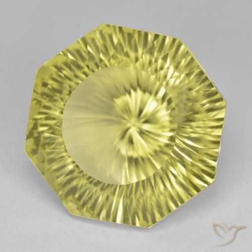 Quartz Jaune clair naturelle Octogone / coupe Émeraude, 19.09 ct, VVS