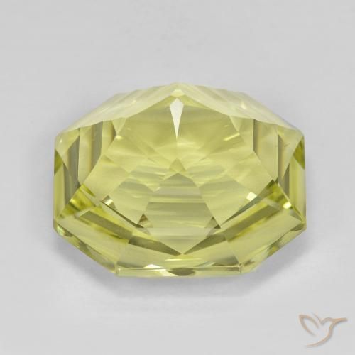 Quartz Jaune clair naturelle Octogone / coupe Émeraude, 13.24 ct, VVS