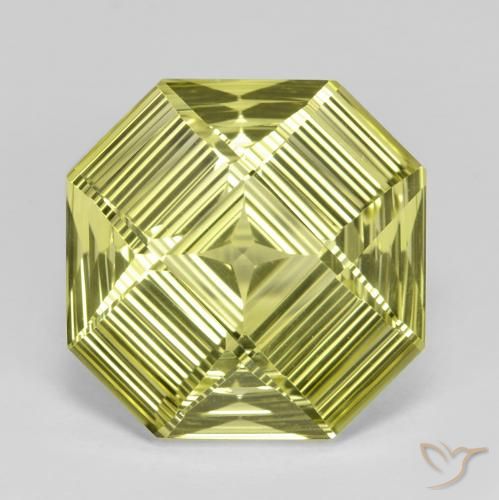 13.26ct Naturel Jaune moyen Quartz, Taille émeraude, VVS