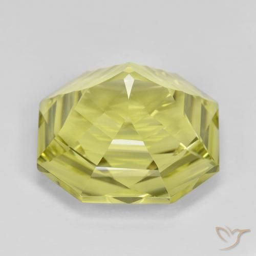Quartz Jaune moyen naturelle Octogone / coupe Émeraude, 13.26 ct, VVS