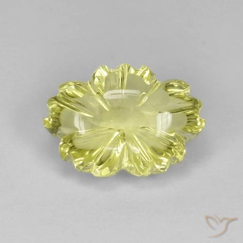 Quartz Jaune citron naturelle Taille Fleur, 6.38 ct, Transparent