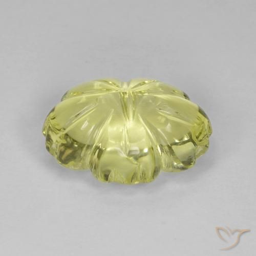 Quartz Jaune citron naturelle Taille Fleur, 6.38 ct, Transparent