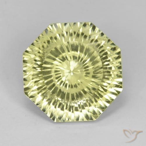 8.93ct Naturel Jaune clair Quartz, Taille émeraude, VVS