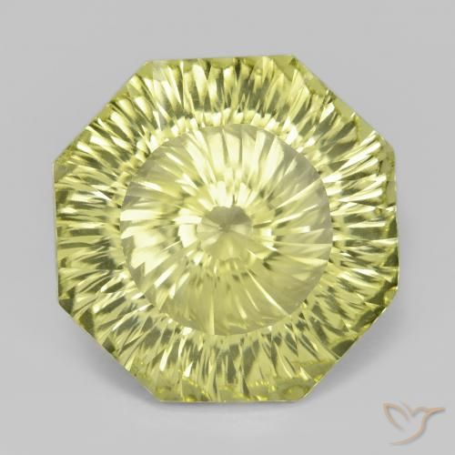 18.31ct Naturel Jaune moyen Quartz, Taille émeraude, VVS