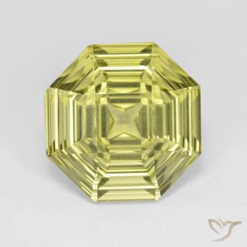 5.36ct Naturel Jaune moyen Quartz, Taille émeraude, VVS