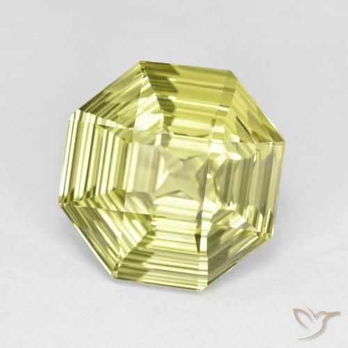 Quartz Jaune moyen naturelle Octogone / coupe Émeraude, 5.36 ct, VVS