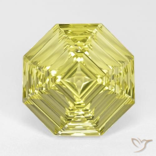 14.53ct Naturel Jaune moyen Quartz, Taille émeraude, VVS