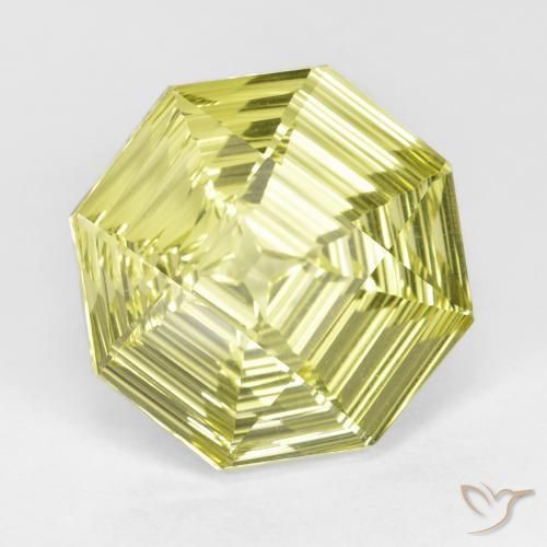 Quartz Jaune moyen naturelle Octogone / coupe Émeraude, 14.06 ct, VVS