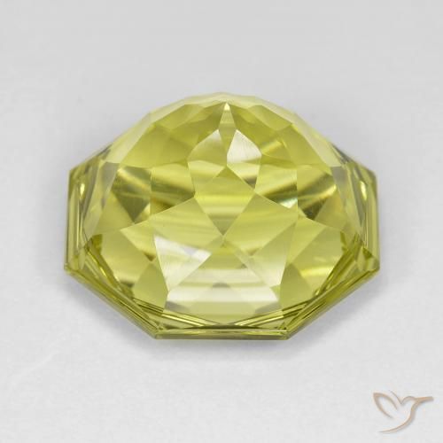Quartz Jaune citron naturelle Octogone / coupe Émeraude, 13.29 ct, VVS