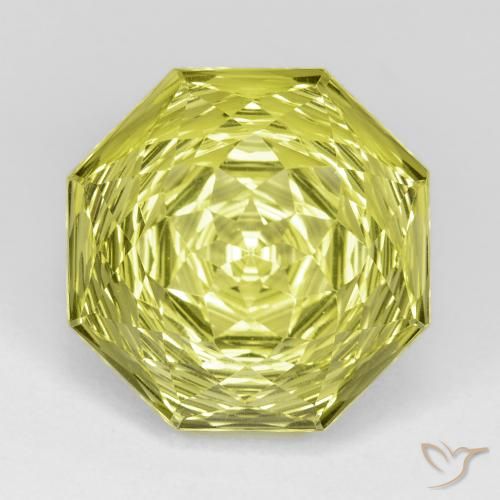 14.88ct Naturel Jaune citron Quartz, Taille émeraude, VVS