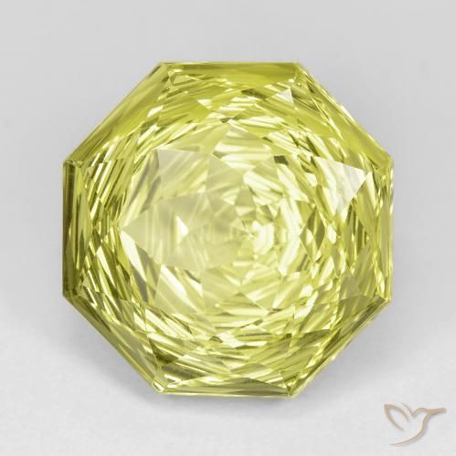Quartz Jaune citron naturelle Octogone / coupe Émeraude, 14.88 ct, VVS