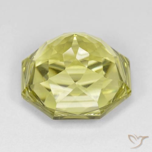 Quartz Jaune citron naturelle Octogone / coupe Émeraude, 14.88 ct, VVS
