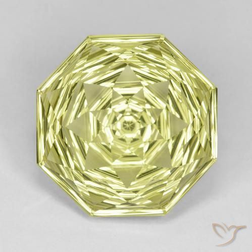 13.37ct Naturel Jaune citron Quartz, Taille émeraude, VVS