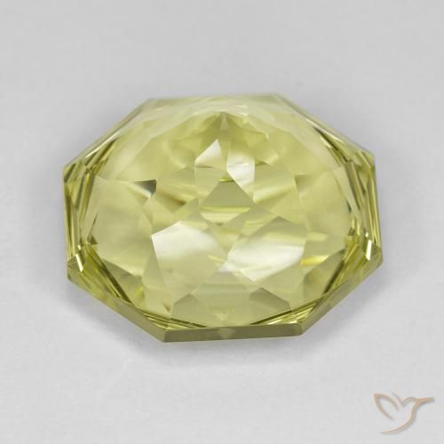 Quartz Jaune citron naturelle Octogone / coupe Émeraude, 13.37 ct, VVS