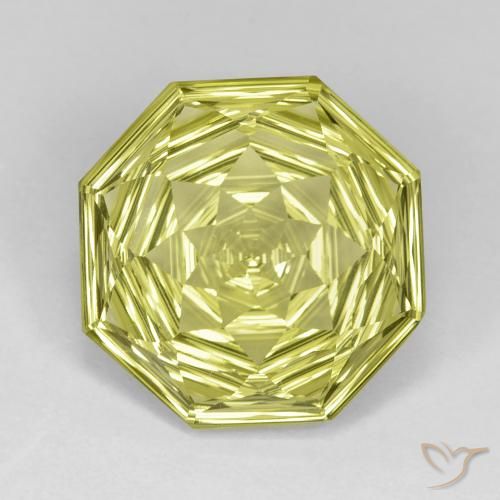 10.48ct Naturel Jaune citron Quartz, Taille émeraude, VVS