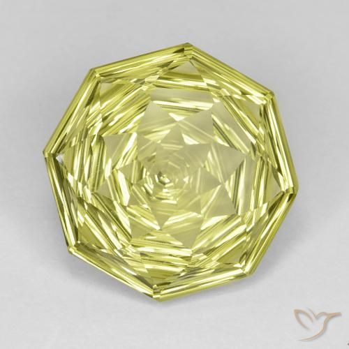 Quartz Jaune citron naturelle Octogone / coupe Émeraude, 10.48 ct, VVS