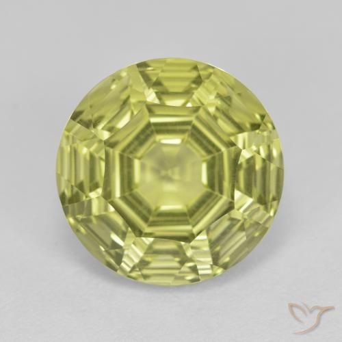 6.09ct Naturel Vert jaunâtre Quartz, Tour, VVS