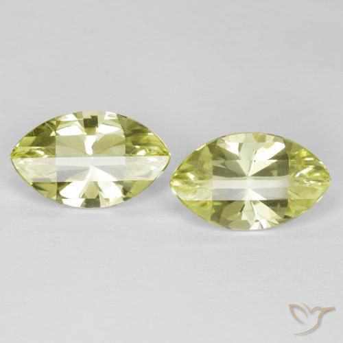 5.06ctw Naturel Jaune verdâtre Quartz, Marquise, VVS