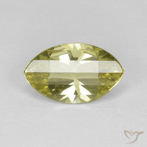 Quartz Jaune verdâtre naturelle Marquise, 2.71 ct, VVS