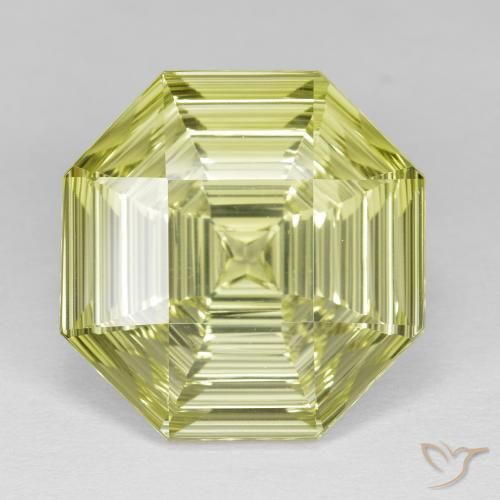 13.89ct Naturel Jaune moyen Quartz, Taille émeraude, VVS