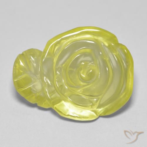 15.20ct Naturel Jaune citron Quartz, Taille Fleur, Transparent
