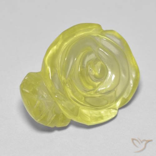 Quartz Jaune citron naturelle Taille Fleur, 15.20 ct, Transparent