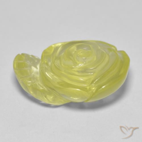 Quartz Jaune citron naturelle Taille Fleur, 15.20 ct, Transparent