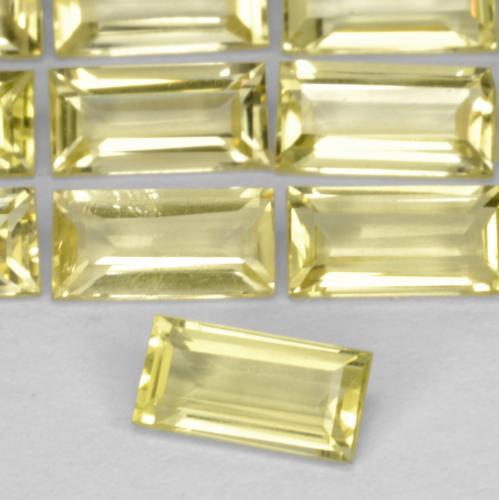 Quartz jaune naturelle baguette, 0,33 ct, VVS-VS