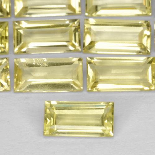 Achetez naturel 1.33ct Jaune clair Quartz gems, Baquette, En provenance Brésil chez GemSelect. En stock, livraison internationale!