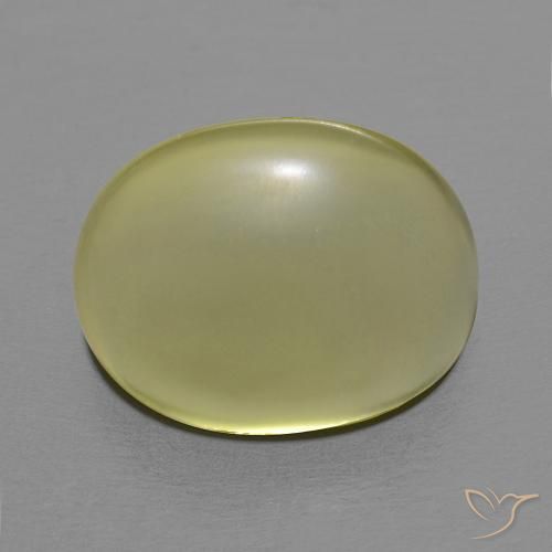 Quartz Jaune verdâtre clair naturelle ovale, 10.45 ct, Transparent