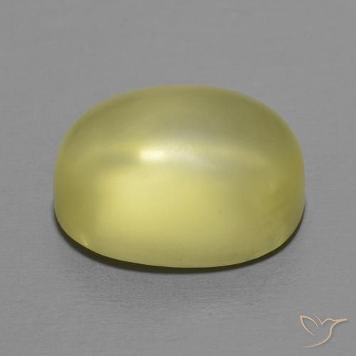Quartz Jaune verdâtre clair naturelle ovale, 10.45 ct, Transparent