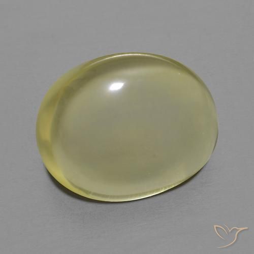 Quartz Jaune clair naturelle ovale, 11.38 ct, Transparent